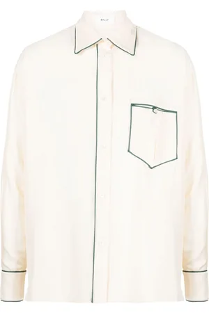 Bally Contrast-piping silk pyjama shirt