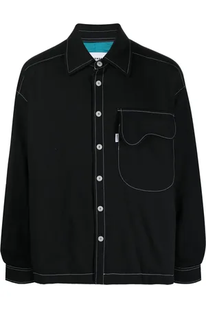 BONSAI Logo-patch contrast-stitching shirt