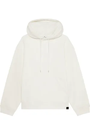 Courrèges Slogan-embroidered jersey hoodie