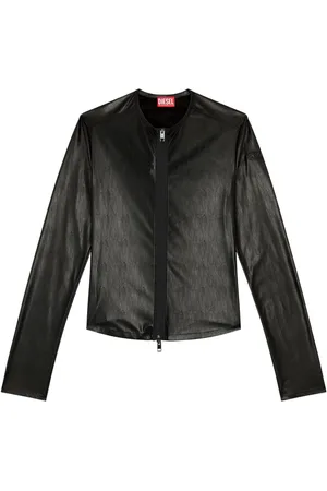 Diesel S-Nes faux-leather zip-up top