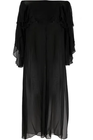 GEMY MAALOUF Bardot neckline sheer long top