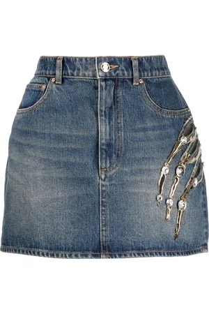 AREA Claw Cut denim miniskirt