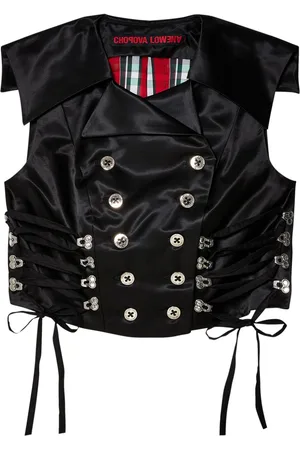 Chopova Lowena Satin-finish lace-up waistcoat