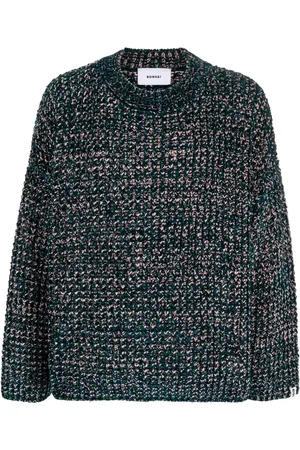 BONSAI Logo-patch mélange-knit jumper