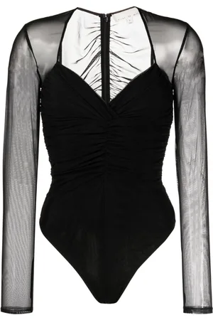 FLEUR DU MAL Ruched long-sleeved bodysuit
