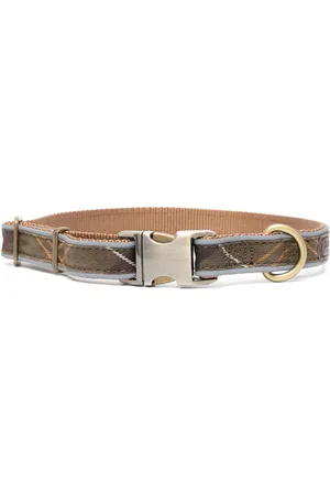 Barbour Reflective-effect tartan dog collar