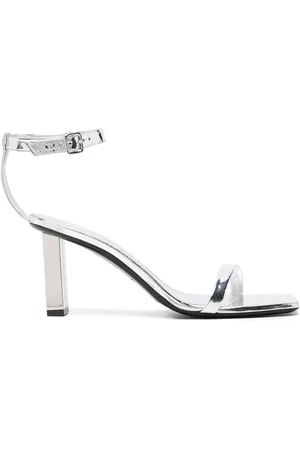 Courrèges 95mm metallic-finish leather sandals
