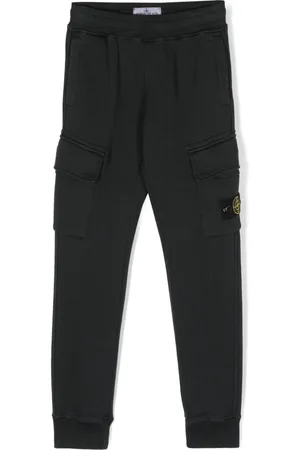 Stone Island Compass badge tapered cotton trousers