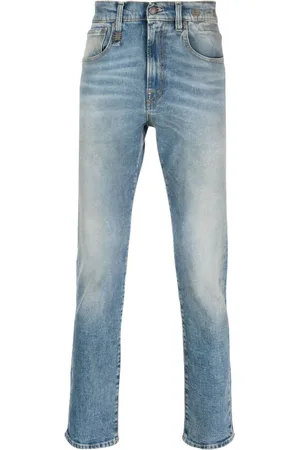 R13 Slim-fit stonewashed jeans