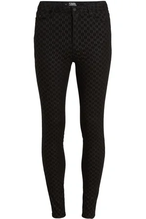 Karl Lagerfeld Monogram-print shimmer skinny jeans