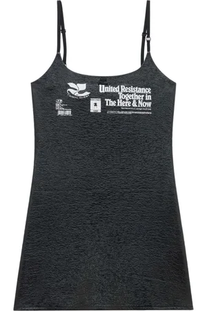 Courrèges Text-print textured minidress