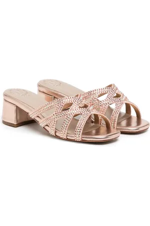Nícoli 35mm rhinestone-embellished leather sandals