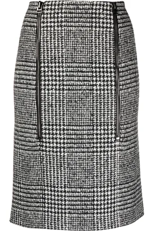 Tom Ford Prince of Wales pattern zip-up skirt