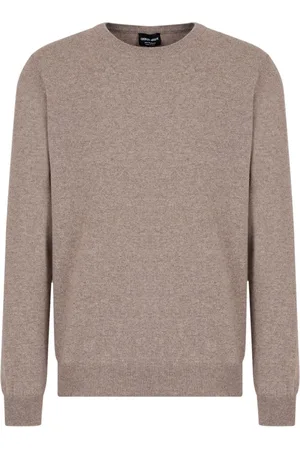 Giorgio Armani Mélange-effect cashmere crew-neck jumper
