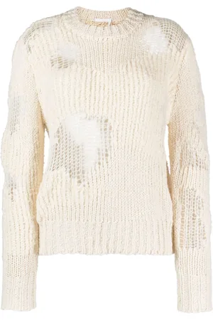 Chloé Generous chunky-knit distressed jumper