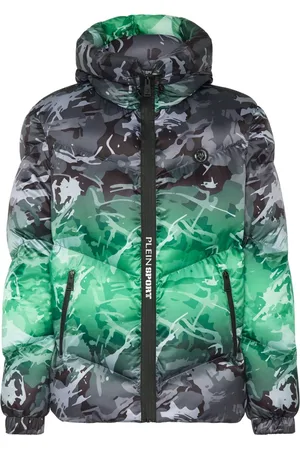 Philipp Plein Camouflage-pattern hooded padded jacket