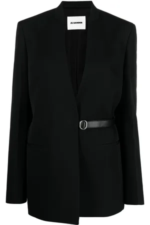 Jil Sander Collarless belted blazer