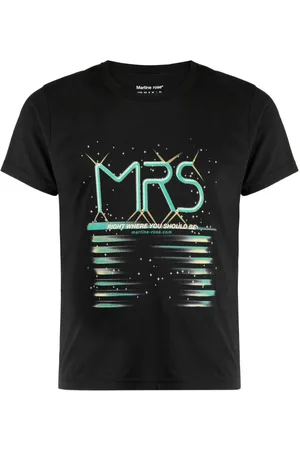 MARTINE ROSE Shrunken graphic-print cotton T-shirt