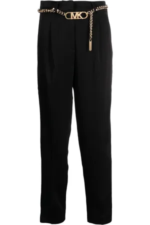 Michael Kors Logo-plaque high-waist tapered trousers