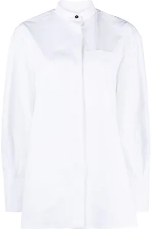 Jil Sander Band-collar cotton shirt