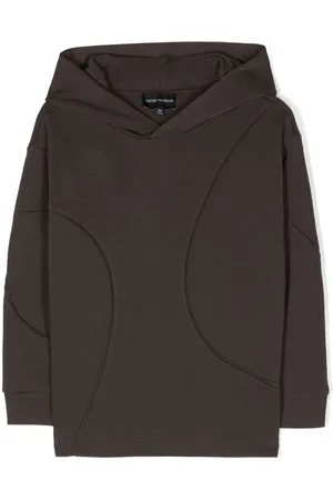 Emporio Armani Logo-debossed jersey hoodie