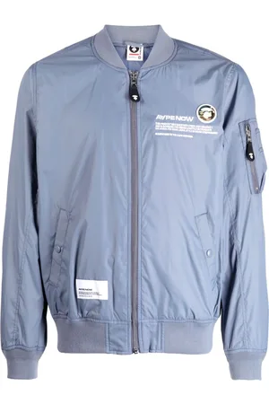 A Bathing Ape Logo-print zip-up bomber jacket
