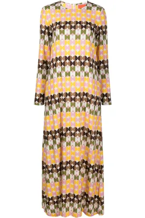 La DoubleJ Mezzaluna-print maxi dress