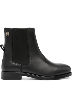 Tommy Hilfiger Logo-plaque leather ankle boots