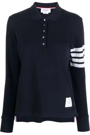 Thom Browne 4-Bar long-sleeved polo shirt