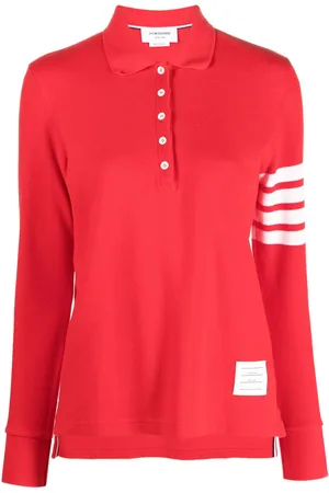 Thom Browne 4-Bar long-sleeved polo shirt