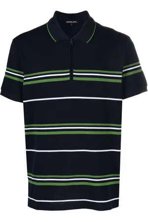 Michael Kors Striped cotton blend polo shirt