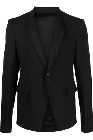 Rick Owens Single-breasted virgin wool blend blazer