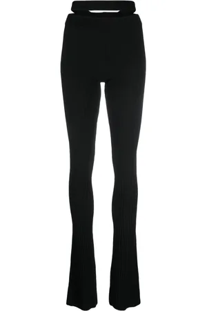 ANDREADAMO Ribbed-knit flared trousers