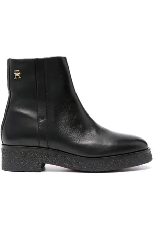 Tommy Hilfiger Logo-plaque leather ankle boots