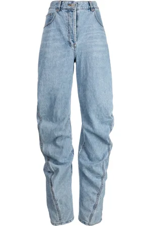 SYSTEM Logo-patch cotton flared jeans