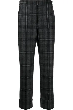Thom Browne Check-pattern cropped trousers