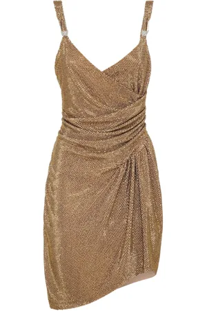 Philipp Plein Crystal-embellished gathered minidress
