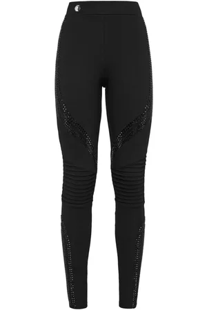 Philipp Plein Crystal-embellished panelled leggings
