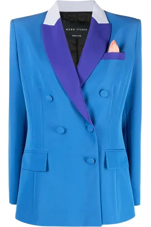 HEBE STUDIO Bianca colour-block crepe blazer