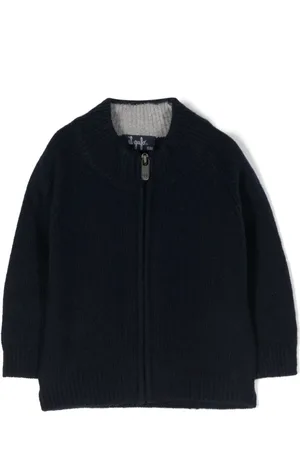 Il gufo Ribbed-trim zip-up cardigan