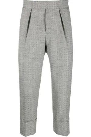 SAPIO Graphic-print cropped tailored trousers
