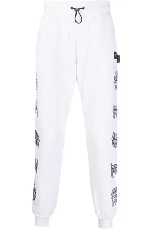 Philipp Plein Paisley-print logo-patch track pants