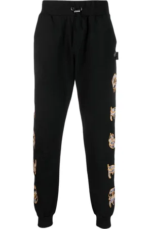 Philipp Plein Paisley-print logo-patch track pants