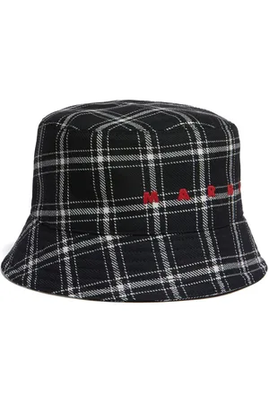 Marni Logo-embroidered checked bucket hat