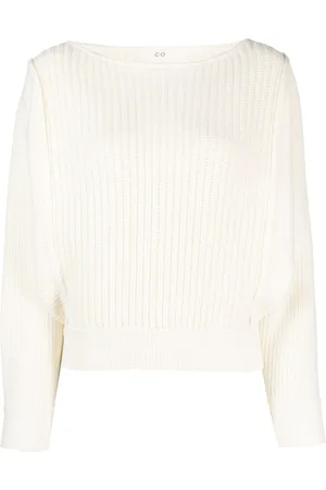 CO Boat-neck ribbed jumper