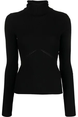 ANDREADAMO High-neck ribbed-knit hooded jumper