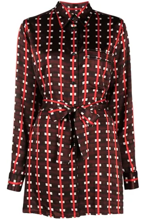 WALES BONNER Check-print tie-waist blouse