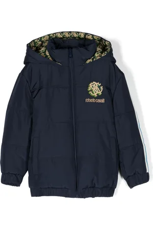 Roberto Cavalli Logo-embroidered hooded jacket