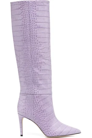 PARIS TEXAS Crocodile-embossed 100mm leather boots