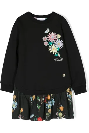 Roberto Cavalli Floral-motif sweatshirt dress